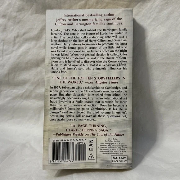 “Best Kept Secret” - Book #3 of the Clifton Chronicles by Jeffrey Archer - Picture 2 of 11